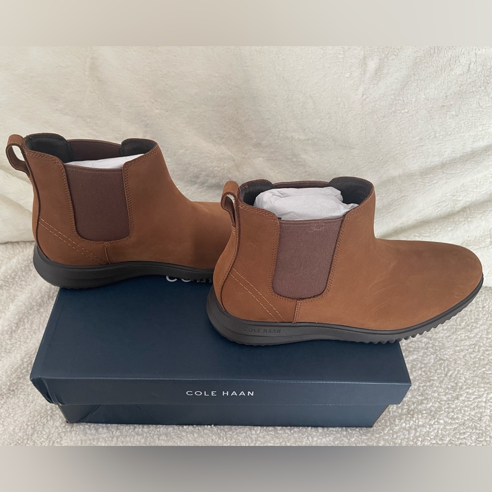 NEW Cole Haan Grand Plus Chelsea Lumber/Java boots sz 8.5